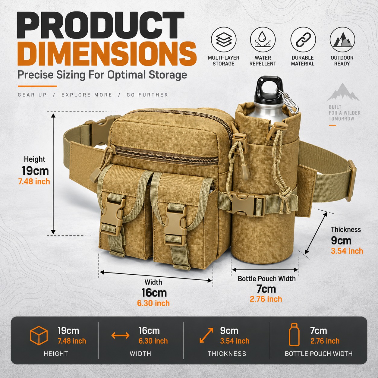 다용도 전술용 허리 가방, 방수 기능, 물통 주머니 포 - Hiking Backpack Waterproof 리뷰 및 가격